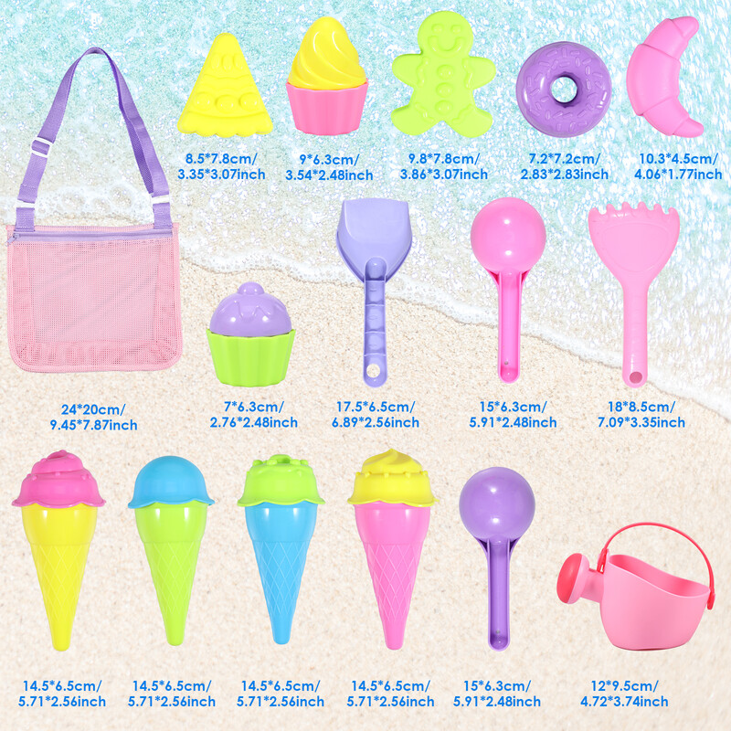 3/17kom Dječji set igračaka za plažu Ljeto Kopanje pijeska Sklopive kante Mrežasta torba Lopate Silikonske prijenosne igre za putovanja Igrajte se s pijeskom