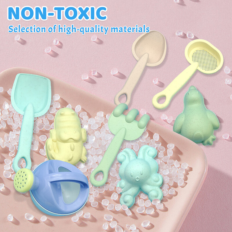 Igračke za plažu za djecu Set igračaka za pijesak za malu djecu Pješčanik Igračke sa sklopivom kantom Lopata Set grabljica Kalupi za pijesak Ljeto na otvorenom