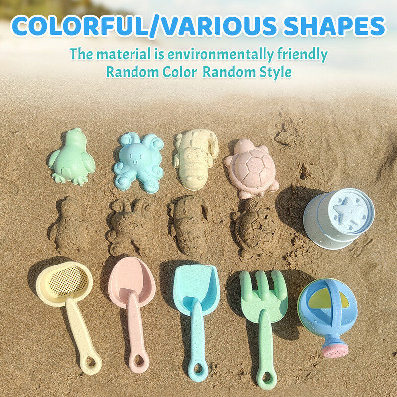 Igračke za plažu za djecu Set igračaka za pijesak za malu djecu Pješčanik Igračke sa sklopivom kantom Lopata Set grabljica Kalupi za pijesak Ljeto na otvorenom