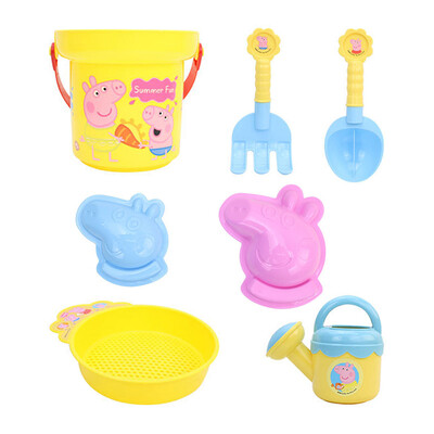 Peppa Pig Playing House Kids Beach Playset Emulation Bucket Φτυάρι Κοσκινί Ποτιστήρια Προσομοιωμένα παιχνίδια Beach Play Sand Tool Δώρα