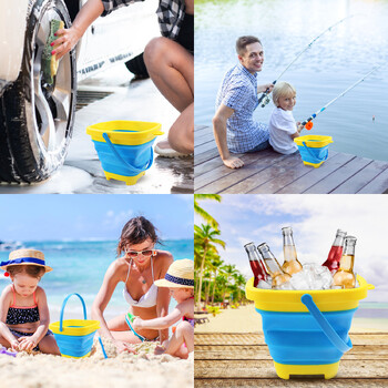 Πτυσσόμενος κάδος σιλικόνης Beach Toys Summer Sand Playing Outdoor Παιδικό Παιχνίδι Φορητός Πτυσσόμενος Κάδος Sandbox για παιδιά