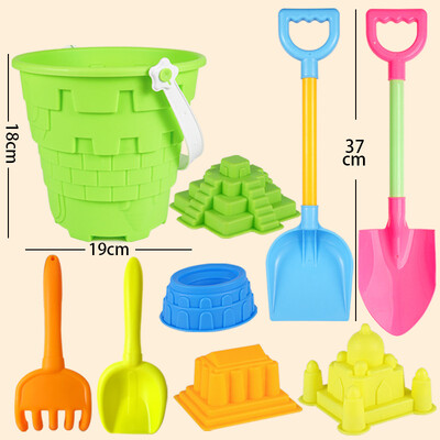 Igračke za plažu za djecu Dvorac Kanta za pijesak Kopanje pijeska Lopata Igračka Set za pješčanik Set za igranje pijeskom Molde Alati Igre na plaži na otvorenom za djecu