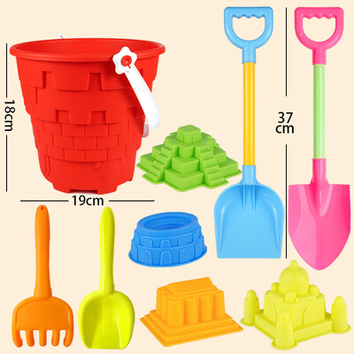 Igračke za plažu za djecu Dvorac Kanta za pijesak Kopanje pijeska Lopata Igračka Set za pješčanik Set za igranje pijeskom Molde Alati Igre na plaži na otvorenom za djecu