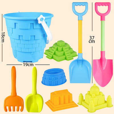 Igračke za plažu za djecu Dvorac Kanta za pijesak Kopanje pijeska Lopata Igračka Set za pješčanik Set za igranje pijeskom Molde Alati Igre na plaži na otvorenom za djecu