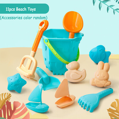 Igračke za plažu za djecu Dvorac Kanta za pijesak Kopanje pijeska Lopata Igračka Set za pješčanik Set za igranje pijeskom Molde Alati Igre na plaži na otvorenom za djecu
