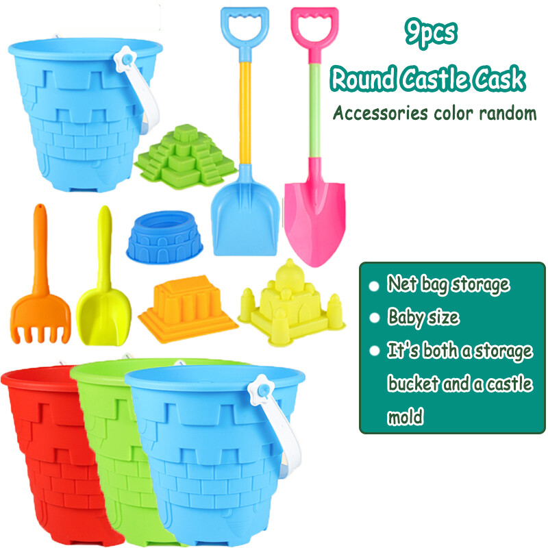 Igračke za plažu za djecu Dvorac Kanta za pijesak Kopanje pijeska Lopata Igračka Set za pješčanik Set za igranje pijeskom Molde Alati Igre na plaži na otvorenom za djecu