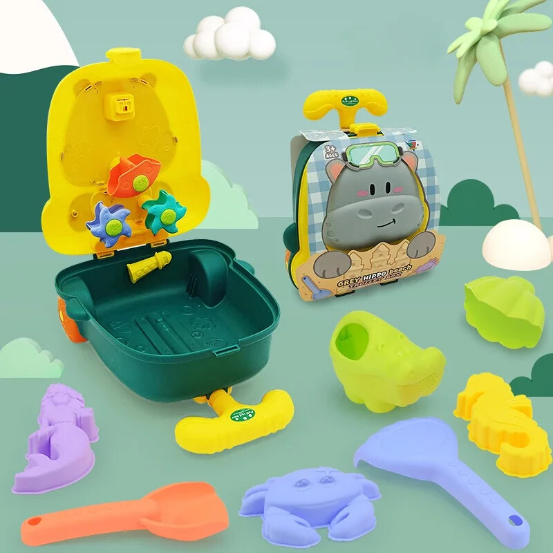 Set igračaka za plažu Poklon prtljaga Komplet igračaka Igračke za pijesak za djecu Set kantica za pijesak Igračke za igru s pijeskom na plaži Ljeto na otvorenom