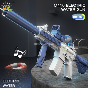 Деца M416 Auto Electric Water Gun Waters Fight Firing Pistol Toy Summer Outdoor Beach Shooting Game Детски играчки Момчета Подаръци