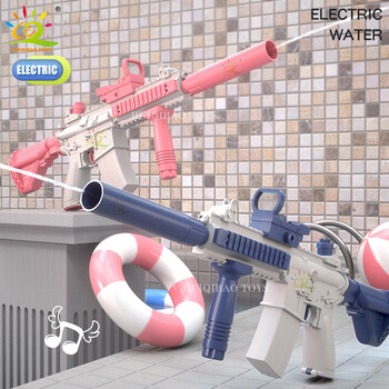 Деца M416 Auto Electric Water Gun Waters Fight Firing Pistol Toy Summer Outdoor Beach Shooting Game Детски играчки Момчета Подаръци