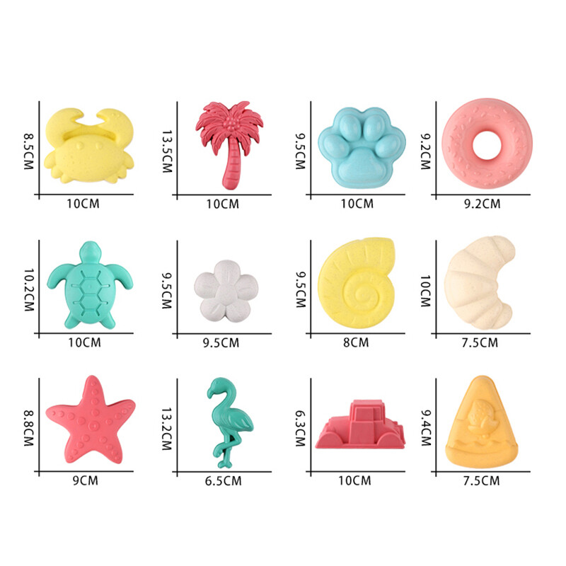 Igračka za plažu kalup za pijesak ispis pijeska obalni alat za kopanje pijeska dodaci pšenična slama krafna inženjersko vozilo 12-dijelni kombinati