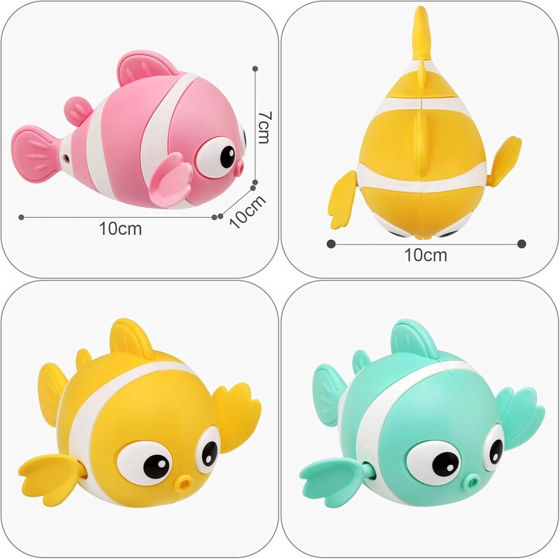 Dječje igračke za kupanje Igračke za bazen na navijanje Plutajuće plivanje Klovn Riba sa satom Vodena igračka Igračke za kadu Darovi za malu djecu