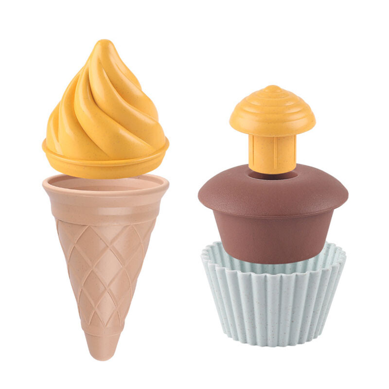 Dječji DIY simulacijski model sladoleda Kuhinjska igračka Sigurna plastična torta od pšenične slame Model hrane Igrajte se Izrada pijeska Ljetne igračke za plažu