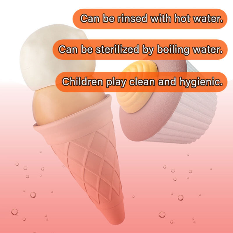 Dječji DIY simulacijski model sladoleda Kuhinjska igračka Sigurna plastična torta od pšenične slame Model hrane Igrajte se Izrada pijeska Ljetne igračke za plažu