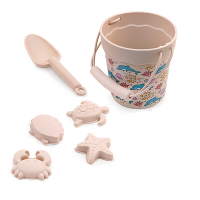 Dječji set silikonskih igračaka za plažu na otvorenom, lopata za kopanje pijeska na plaži, alat za kupanje bebe i igranje u vodi, prijenosna kanta