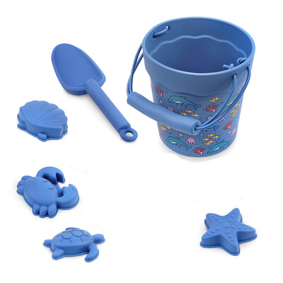 Dječji set silikonskih igračaka za plažu na otvorenom, lopata za kopanje pijeska na plaži, alat za kupanje bebe i igranje u vodi, prijenosna kanta