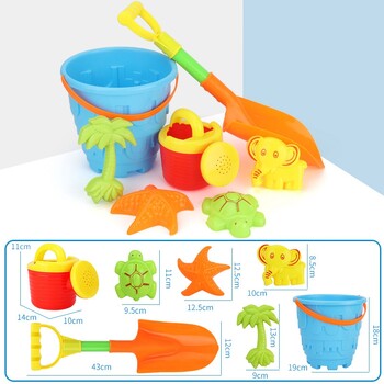 Summer Soft Baby Beach Toys Kids Bath Play Sandbox Set Beach Party Πότισμα Κάδος Καλούπια άμμου Παιχνίδια Παιχνίδι με νερό