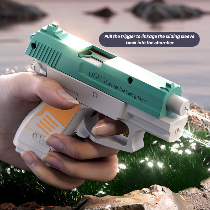 Naujas USP vaikiškas vandens pistoletas Glock su nuolatinio šaudymo preso tipo vandens purškimo žaislinis vandens pistoleto jungtis, automatinis vandens pistoletas