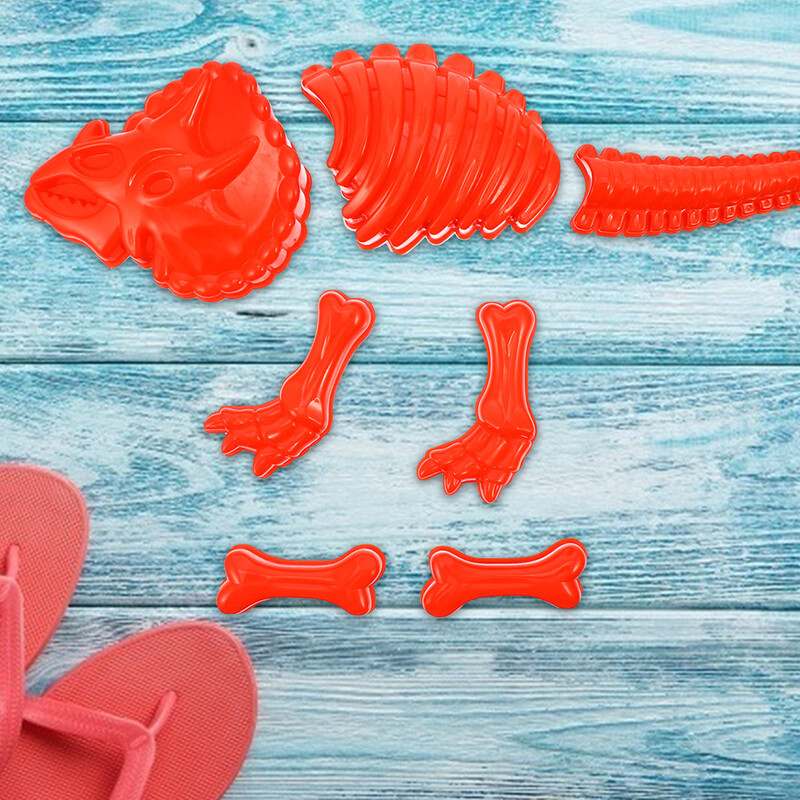 3 vnt. dinozaurų formų smėlio formelės vaikams, plastikiniai paplūdimio žaislai, žaislai vaikams