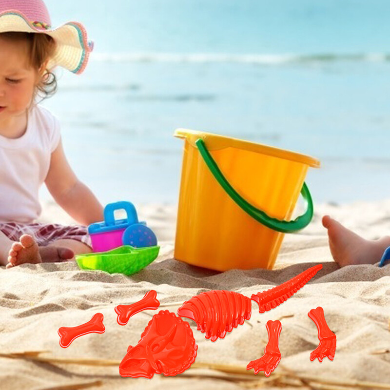 3 vnt. dinozaurų formų smėlio formelės vaikams, plastikiniai paplūdimio žaislai, žaislai vaikams