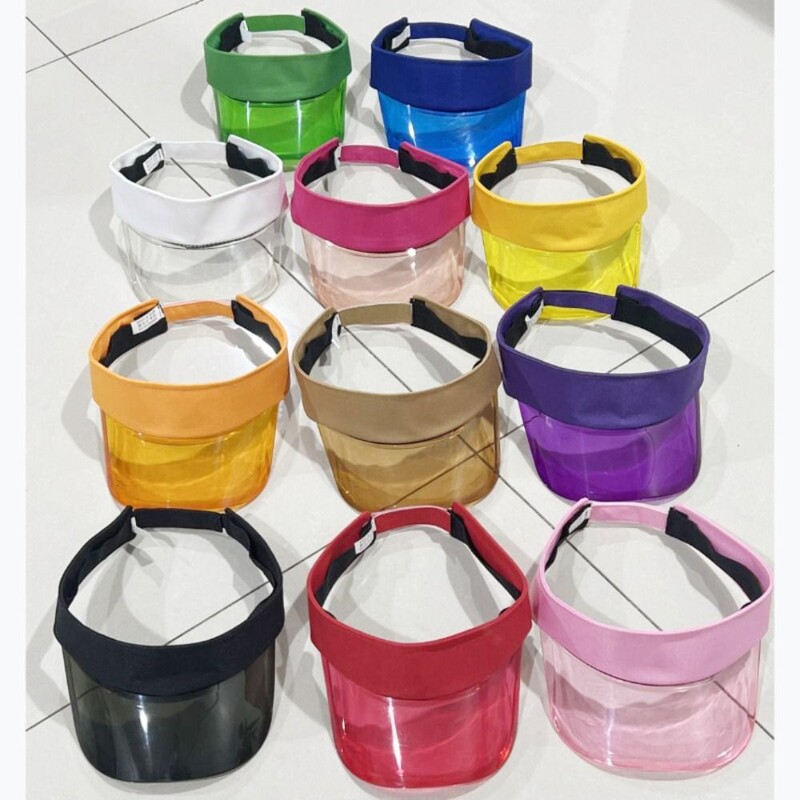 Bėgimas reguliuojamas permatomas skydelio dangteliai skaidrių kraštų skydelis nuo saulės Vasarinės kepurės nuo viršaus, kvėpuojančios, tuščios, kelioninės sportinės kepurės