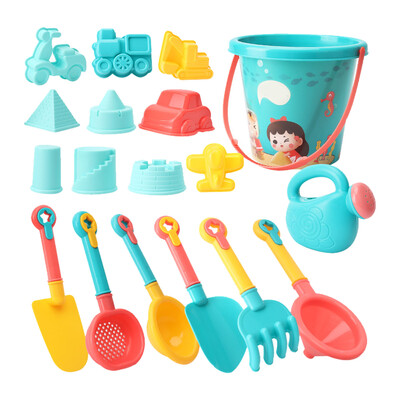 ZK30 18 komada Dječji set igračaka za pijesak za plažu Dječja smiješna kanta za plažu Kalup za pijesak Lopata Grablje Sito Kanta za zalijevanje