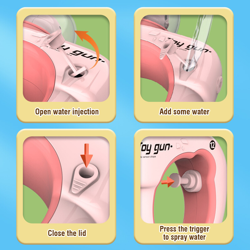 Copii Mini Desene Animat Presare Dinozaur Pistol de apă Jucării Vară Stropire cu apă Joc de baie Piscina Jucării în aer liber Plajă Băieți Fete