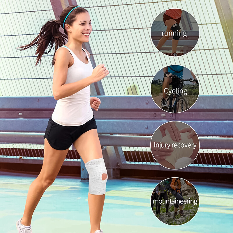1PC Спортни наколенки Мъже Жени Еластични наколенки под налягане Протектор за опора на коляното Стави Протектор за фитнес волейболна скоба