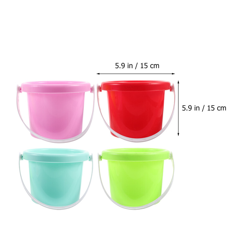 4 bucăți butoi din plastic pentru copii găleți nisip găleți jucărie de plajă pentru copii jucării pentru copii mini