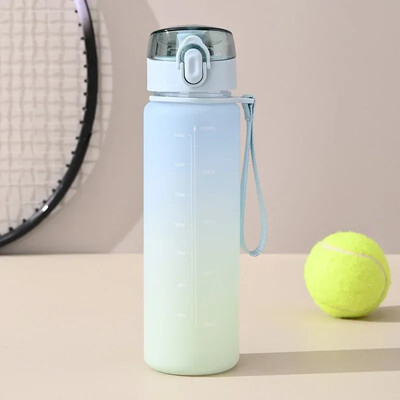 16oz gradientová farebná plastová fľaša na vodu pre vonkajšie použitie, 550ml športová fľaša na vodu, prenosná fľaša na vodu Space Cup na leto