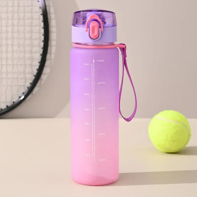 16oz gradientová farebná plastová fľaša na vodu pre vonkajšie použitie, 550ml športová fľaša na vodu, prenosná fľaša na vodu Space Cup na leto