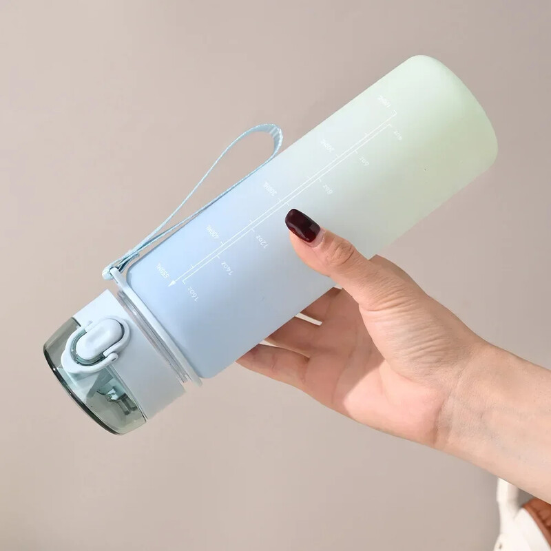 16oz gradientová farebná plastová fľaša na vodu pre vonkajšie použitie, 550ml športová fľaša na vodu, prenosná fľaša na vodu Space Cup na leto