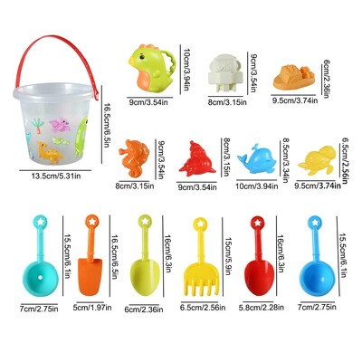 Igračke za plažu za malu djecu 14 komada Set alata za plažu za malu djecu Set igračaka za plažu Dječji pješčanik Igračke uključuje kantu za plažu Lopatu Kalupi za pijesak