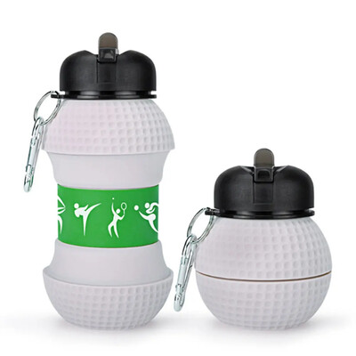 Összehajtható vizespalackpoharak kültéri sportokhoz, gömb alakú szivárgásmentes hordozható gyerekeknek, gömb alakú, golyós vízes pohár