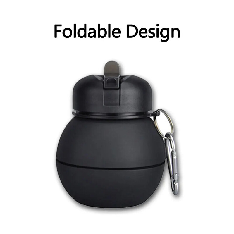 Összehajtható vizespalackpoharak kültéri sportokhoz, gömb alakú szivárgásmentes hordozható gyerekeknek, gömb alakú, golyós vízes pohár