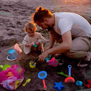 8 τμχ Beach Toy Play Toys Educational Plaything Kids Sand Screening Machine Table Lightweight Scoop Pp