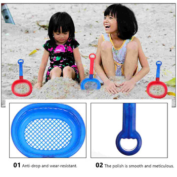 8 τμχ Beach Toy Play Toys Educational Plaything Kids Sand Screening Machine Table Lightweight Scoop Pp