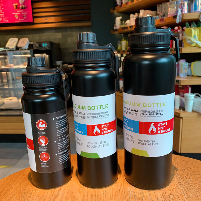 600/800/1000ML Prijenosna termos boca Putna šalica od nehrđajućeg čelika 304 s dvostrukom stijenkom Izolirana boca za vodu s vakuum bocom