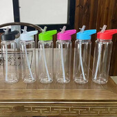 Nepropusne sportske boce za vodu 750 ml prozirne plastične boce sa slamkom Šalica sa širokim otvorom za teretanu Biciklizam Planinarenje Kampiranje