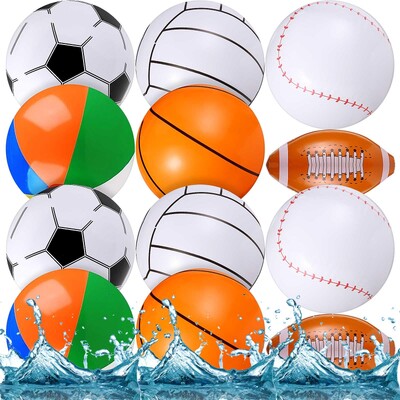 Nafukovacia plážová lopta, futbal, baseball, volejbal, softbal, trblietavá plážová lopta na letnú pláž, bazén, párty, obľúbená