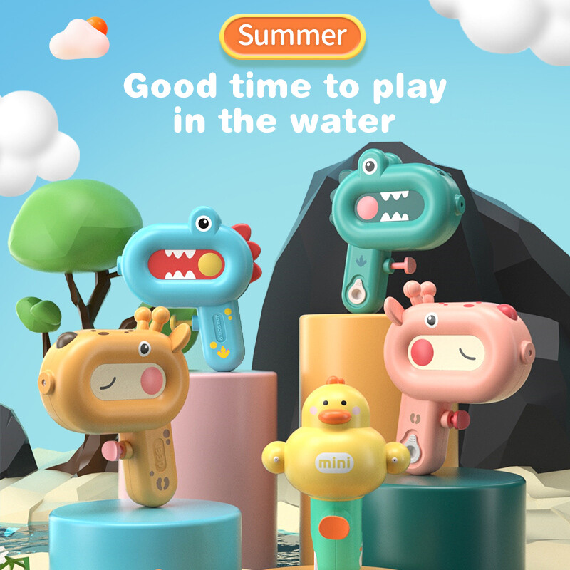 Vaikiškas animacinis filmas Žirafa Vandens pistoletas Pučiamasis vandens mažas žaislas Purškiklis lauko žaislai Vonios kambarys Vandens žaidimas Ančiukas Dinozauras Vaikams Vandens pistoletas