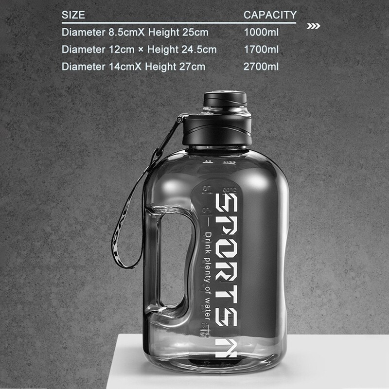 2700ml Horolezectvo Fitness Cyklistika Veľkokapacitná fľaša na vodu Potravinársky plast Materiál Veda Pitie Športová kanvica
