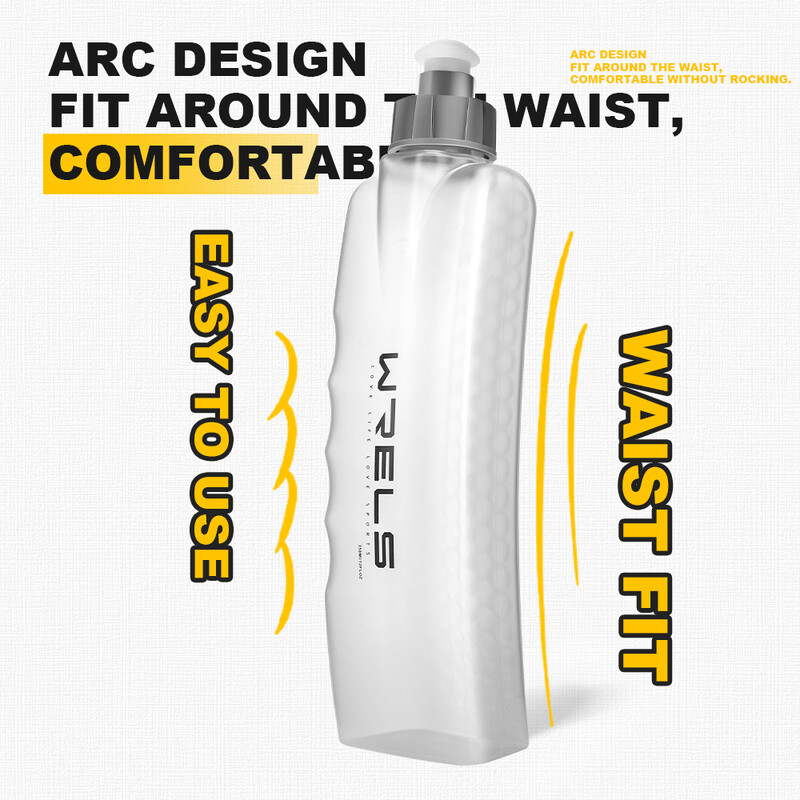 Sticla de apă pentru sport, curbată, cu prindere ușoară, îmbunătățită, pachet cu centură pentru alergare și ciclism. Sticla de apă convenabilă pentru fitness