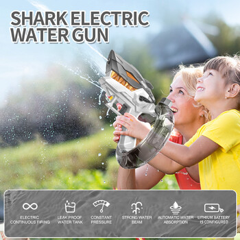 Shark Electric Water Gun Παιδικό Παιχνίδι Automatic Water Blaster Μεγάλης χωρητικότητας Splashing Soaker Καλοκαιρινό υπαίθριο πάρτι Παιχνίδια για παιδιά Δώρο