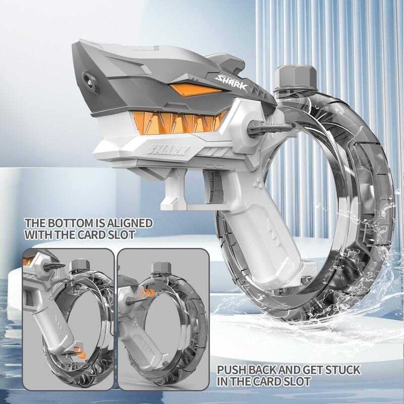 Shark Električni vodeni pištolj Dječja igračka Automatska vodena mlaznica Prskalica velikog kapaciteta Ljetne igre za zabave na otvorenom Poklon za djecu