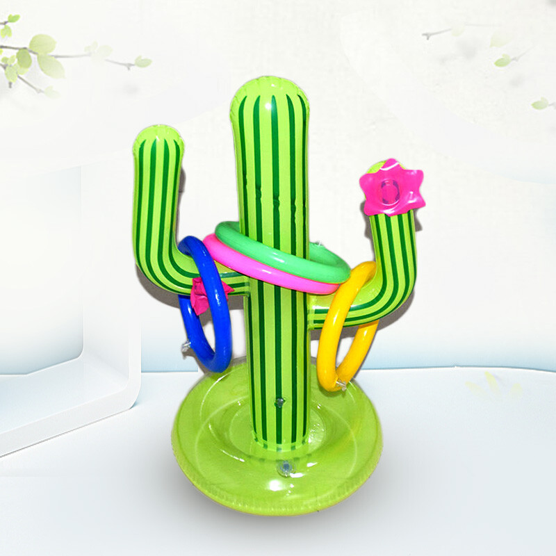 Pripučiamo kaktuso žiedo žaidimo žaislų rinkinys vasaros paplūdimio Luau vakarėliui dekoruoti Havajų baseino žaidimus kaktusas