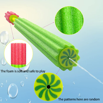 Воден пистолет от пяна от сливи EVA воден пистолет тип теглене на открито плажна водна играчка деца показват воден пистолет ръчно теглене летен цвят случаен