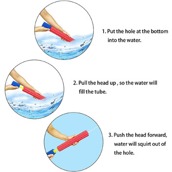Πιστόλι νερού με αφρό δαμάσκηνο EVA υδραυλικό πιστόλι έλξης τύπου υπαίθριας παραλίας παιχνίδι με νερό για παιδιά που δείχνουν με όπλο νερού χέρι έλξη καλοκαιρινό χρώμα τυχαίο