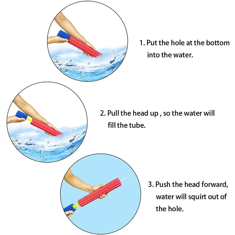 Slyvų putplasčio vandens pistoletas EVA vandens pistoletas traukimo tipas lauko paplūdimio vandens žaislas vaikams rodo vandens šautuvą ranka, vasaros spalva atsitiktinė