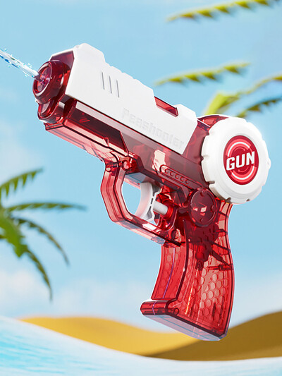 1 vnt. Prispauskite atgal į kamerą permatomas vandens pistoletas vasaros interaktyvus lauko paplūdimio vandens mūšio žaislas, vaikų vandens purškimo pistoletas