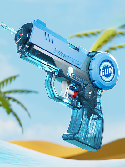 1 vnt. Prispauskite atgal į kamerą permatomas vandens pistoletas vasaros interaktyvus lauko paplūdimio vandens mūšio žaislas, vaikų vandens purškimo pistoletas